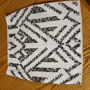 XS Express Sequin skirt White Black Silver